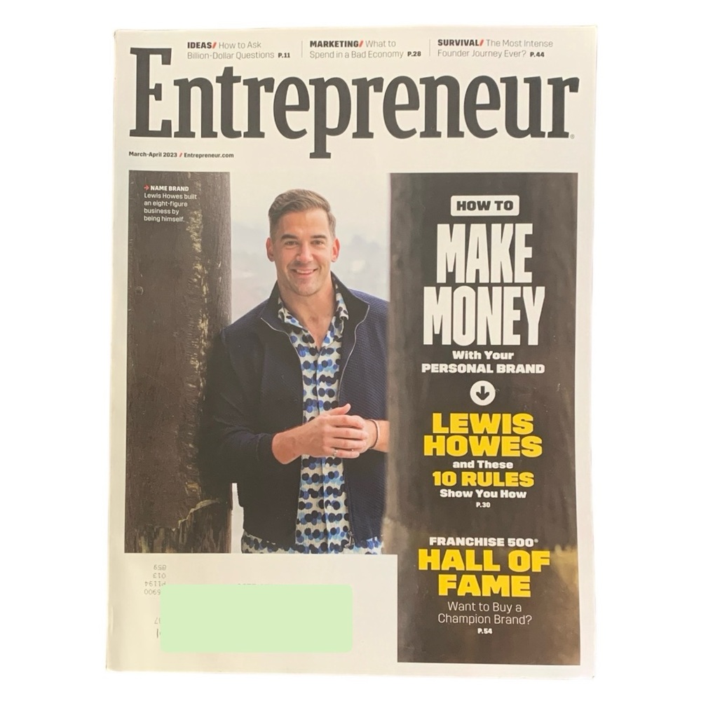 Entrepreneur Magazine March April 2023 Lewis Howes 10 Rules Franchise 500 Fame